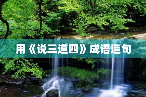 用《说三道四》成语造句 用《说三道四》成语造句