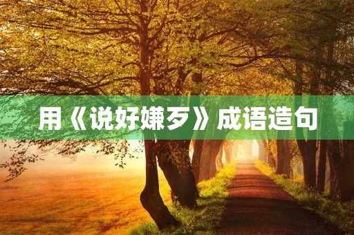 用《说好嫌歹》成语造句 用《说好嫌歹》成语造句
