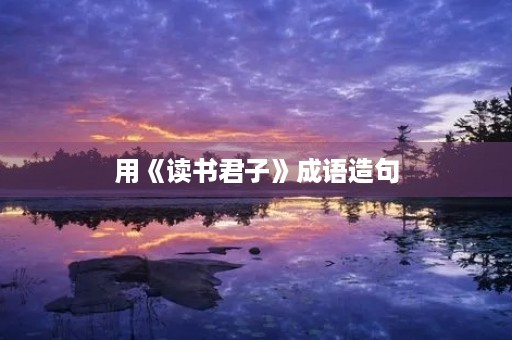 用《读书君子》成语造句 用《读书君子》成语造句