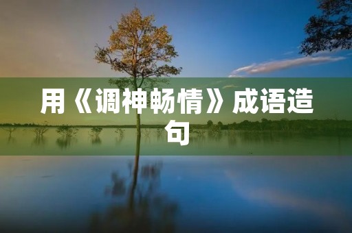 用《调神畅情》成语造句 用《调神畅情》成语造句