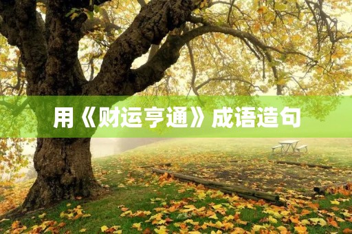 用《财运亨通》成语造句