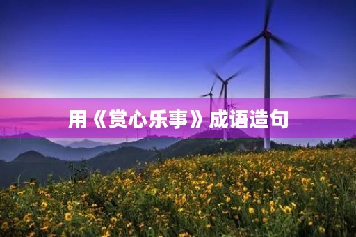 用《赏心乐事》成语造句 用《赏心乐事》成语造句