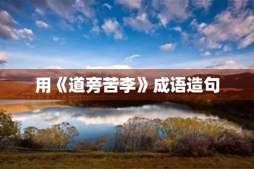 用《道旁苦李》成语造句