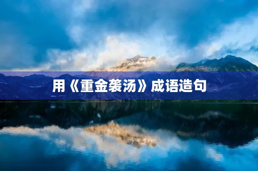 用《重金袭汤》成语造句 用《重金袭汤》成语造句