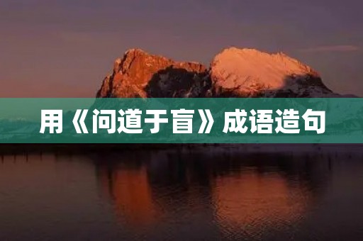 用《问道于盲》成语造句 用《问道于盲》成语造句