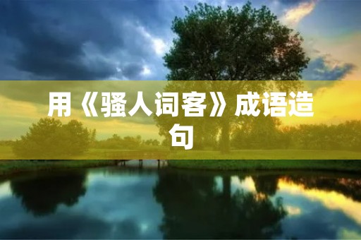用《骚人词客》成语造句 用《骚人词客》成语造句
