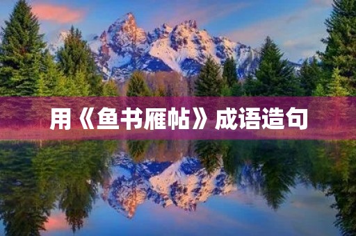 用《鱼书雁帖》成语造句