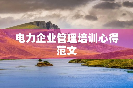 电力企业管理培训心得范文