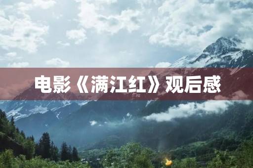 电影《满江红》观后感