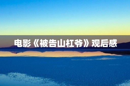 电影《被告山杠爷》观后感
