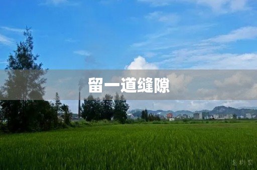 留一道缝隙，让心灵有呼吸的空间