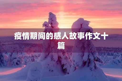 疫情期间的感人故事作文十篇