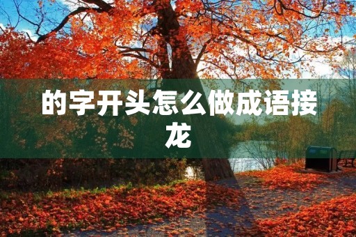 的字开头怎么做成语接龙