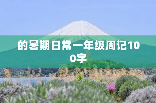 的暑期日常一年级周记100字