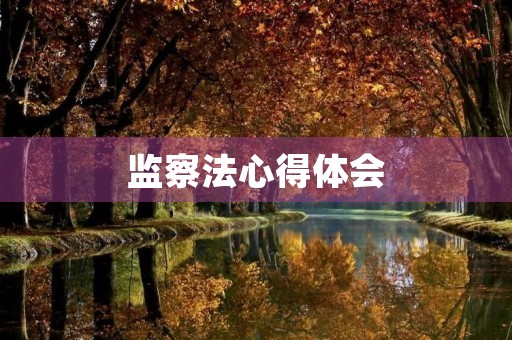 监察法心得体会 【机关干部学习行政监察法心得体会】