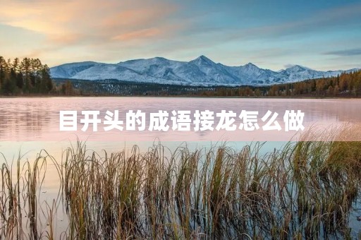 目开头的成语接龙怎么做