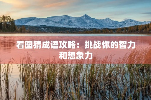 看图猜成语攻略:挑战你的智力和想象力 看图猜成语攻略:挑战你的智力和想象力