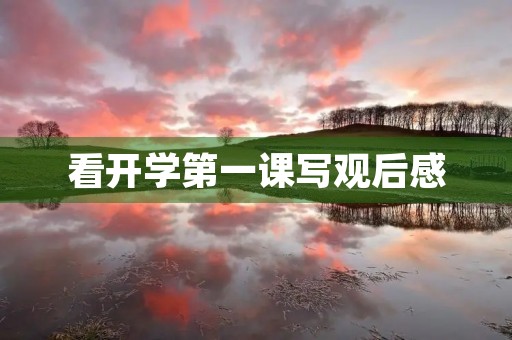 看开学第一课写观后感 看开学第一课写观后感