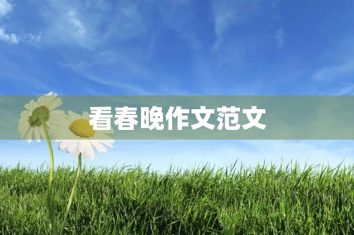 看春晚作文范文