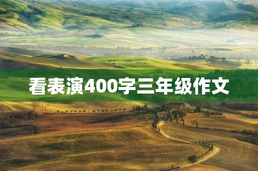 看表演400字三年级作文