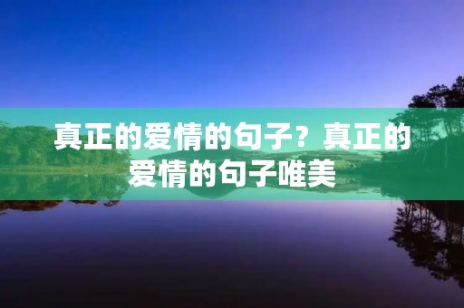 真正的爱情的句子?真正的爱情的句子唯美 真正的爱情的句子?真正的爱情的句子唯美