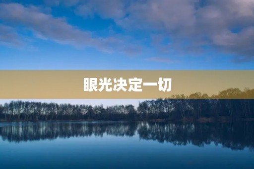 眼光决定一切 眼光决定一切