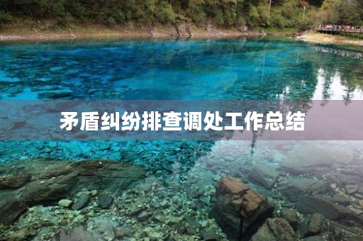 矛盾**排查调处工作总结 矛盾**排查调处工作总结