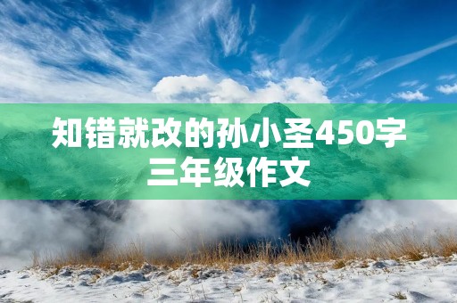 知错就改的孙小圣450字三年级作文