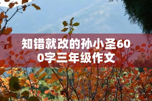知错就改的孙小圣600字三年级作文 知错就改的孙小圣600字三年级作文