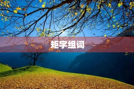 矩字组词(矩组词)