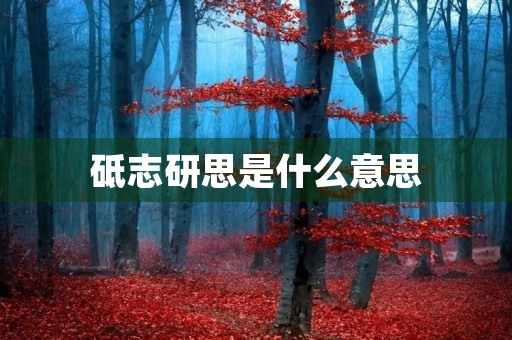 砥志研思是什么意思 砥志研思是什么意思