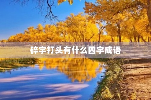 碎字打头有什么四字成语 碎字打头有什么四字成语