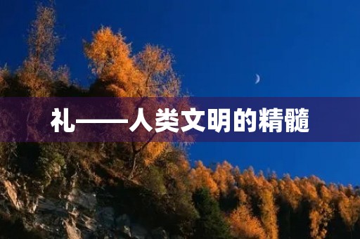 礼——人类文明的精髓
