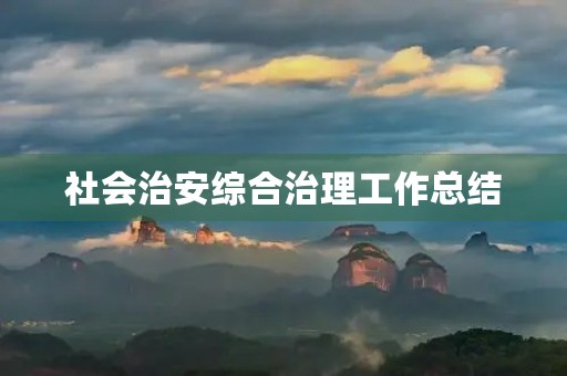 社会治安综合治理工作总结