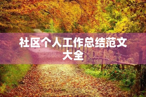 社区个人工作总结范文大全