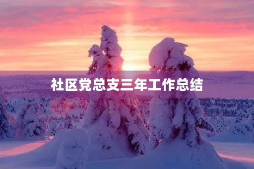 社区党总支三年工作总结(社区党建工作总结汇报) 社区党总支三年工作总结(社区党建工作总结汇报)
