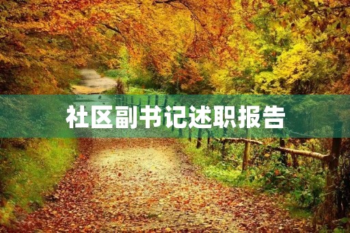 社区副书记述职报告(社区党委副书记负责什么)