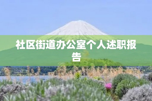社区街道办公室个人述职报告