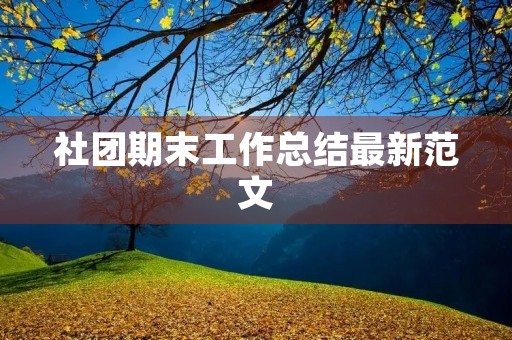 社团期末工作总结最新范文