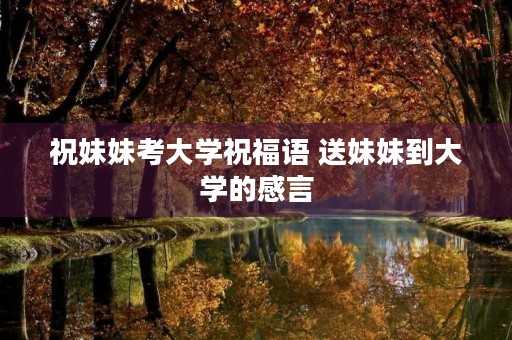 祝妹妹考大学祝福语 送妹妹到大学的感言