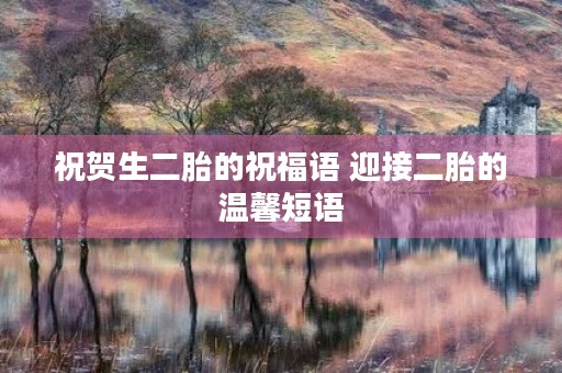 祝贺生二胎的祝福语 迎接二胎的温馨短语