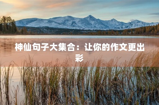 神仙句子大**：让你的作文更出彩