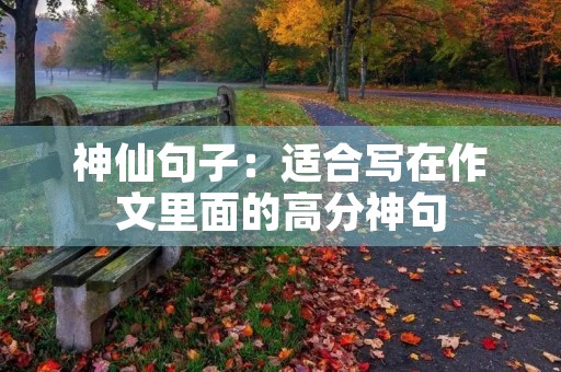 神仙句子：适合写在作文里面的高分神句