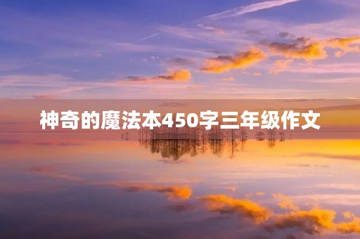 神奇的魔法本450字三年级作文 神奇的魔法本450字三年级作文