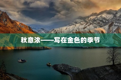 秋意浓——写在金色的季节