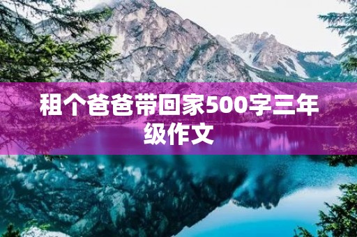 租个爸爸带回家500字三年级作文