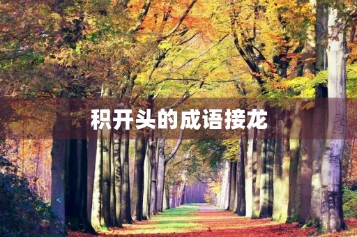 积开头的成语接龙