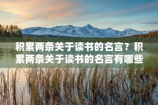 积累两条关于读书的名言?积累两条关于读书的名言有哪些 积累两条关于读书的名言?积累两条关于读书的名言有哪些