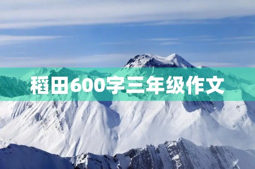 稻田600字三年级作文 稻田600字三年级作文
