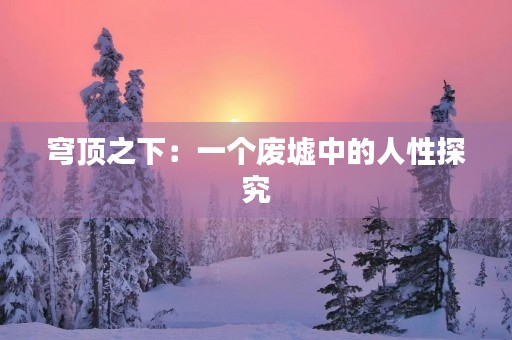 穹顶之下：一个废墟中的人性探究